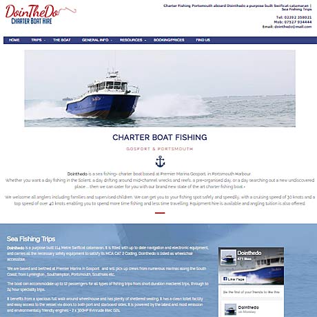 Gosport website designer Gethyn Jones built this website for DointheDo Charter Boat Hire